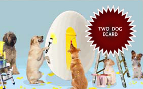 Easter Surprise ecard starring two dogs