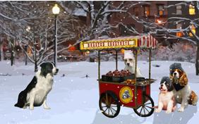 Warm Wishes holiday ecard with dogs